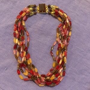 Vintage Hong Kong multi Beaded Necklace